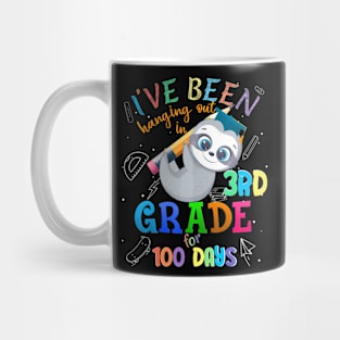 100 Days Of School Sloth Hanging Out In 3Rd Grade Student Mug